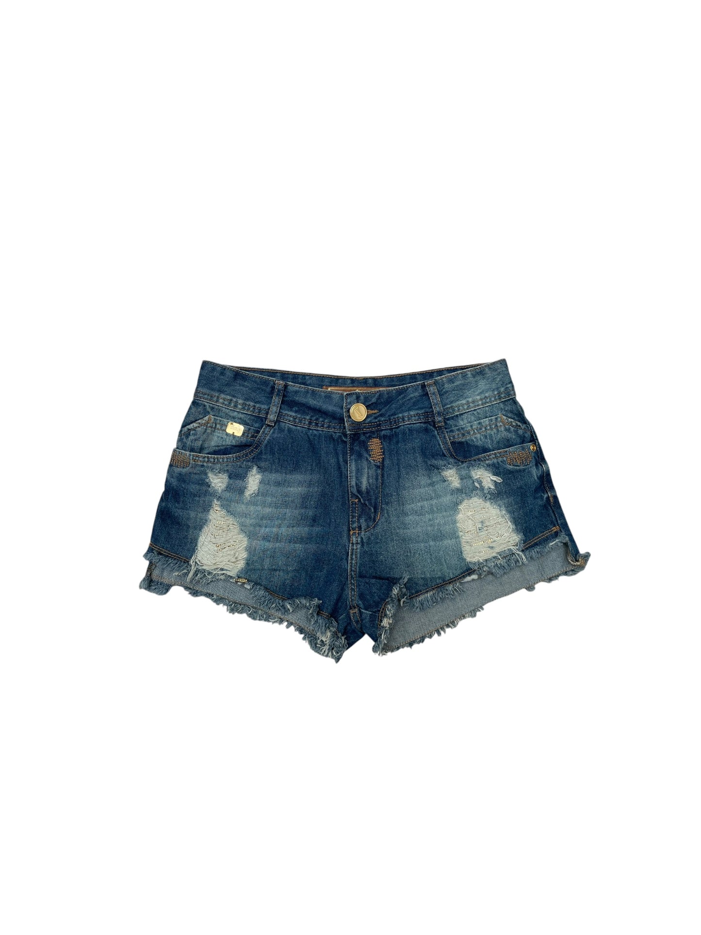 mini short de jean oscuro